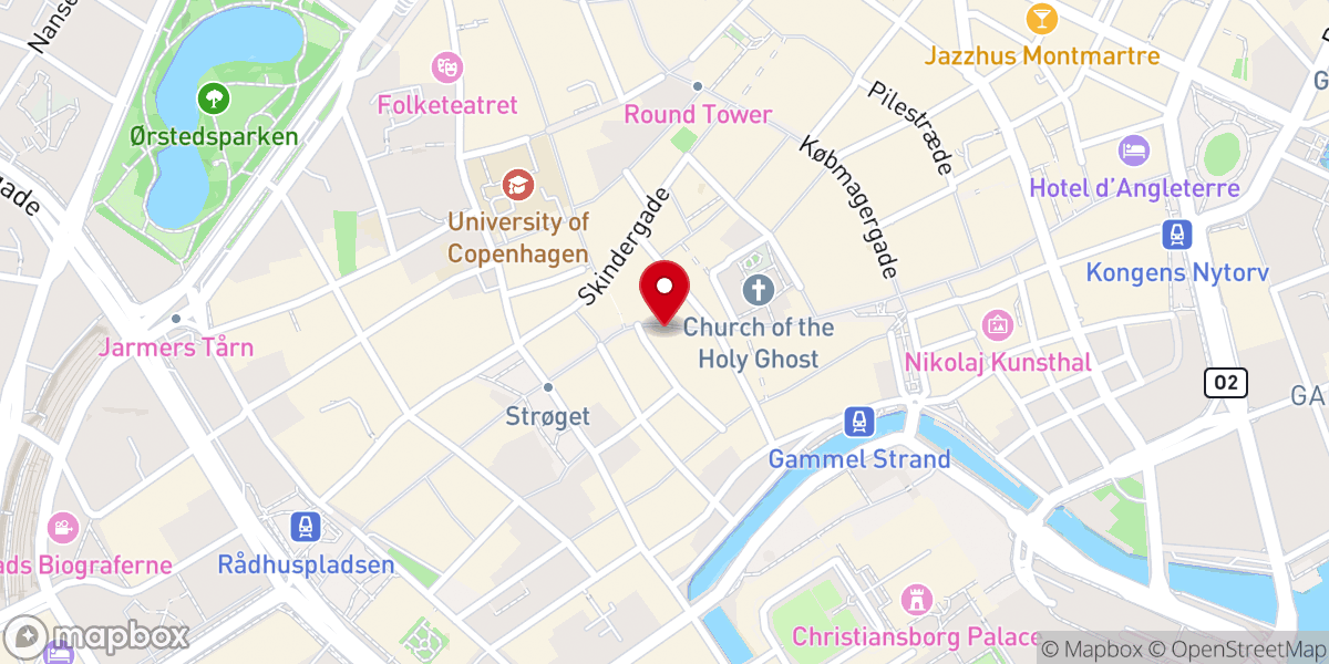 Map showing location of Brødrene Petersens Jomfrukloster
