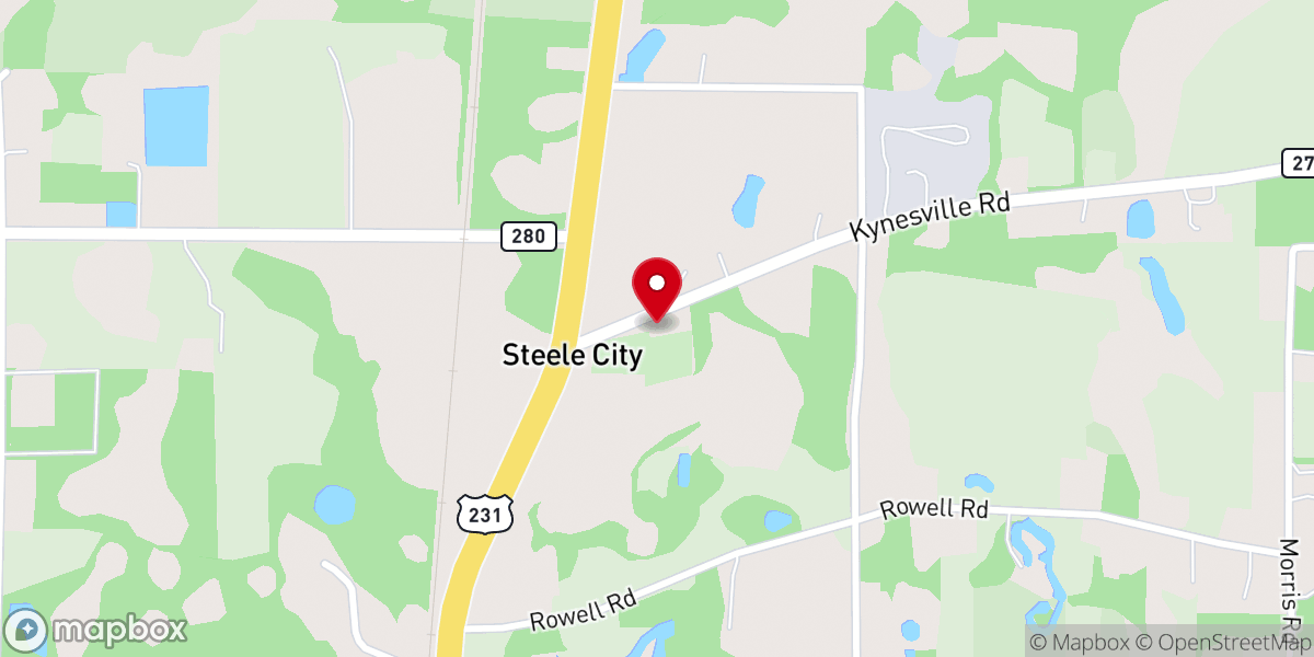 Map showing location of Salem Freewill Baptist Church