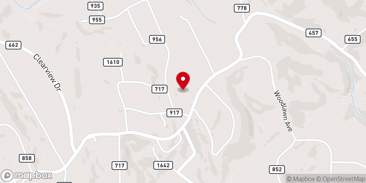 Map showing location of Hope Presbyterian Church
