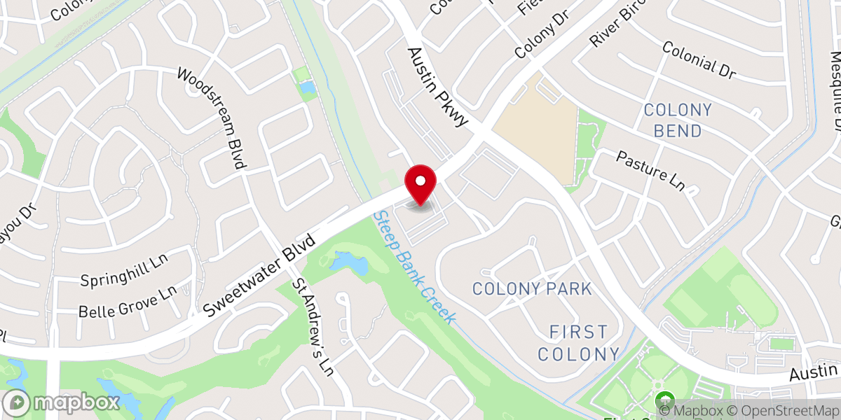 Map showing location of First Colony Church of Christ Youth Ministry