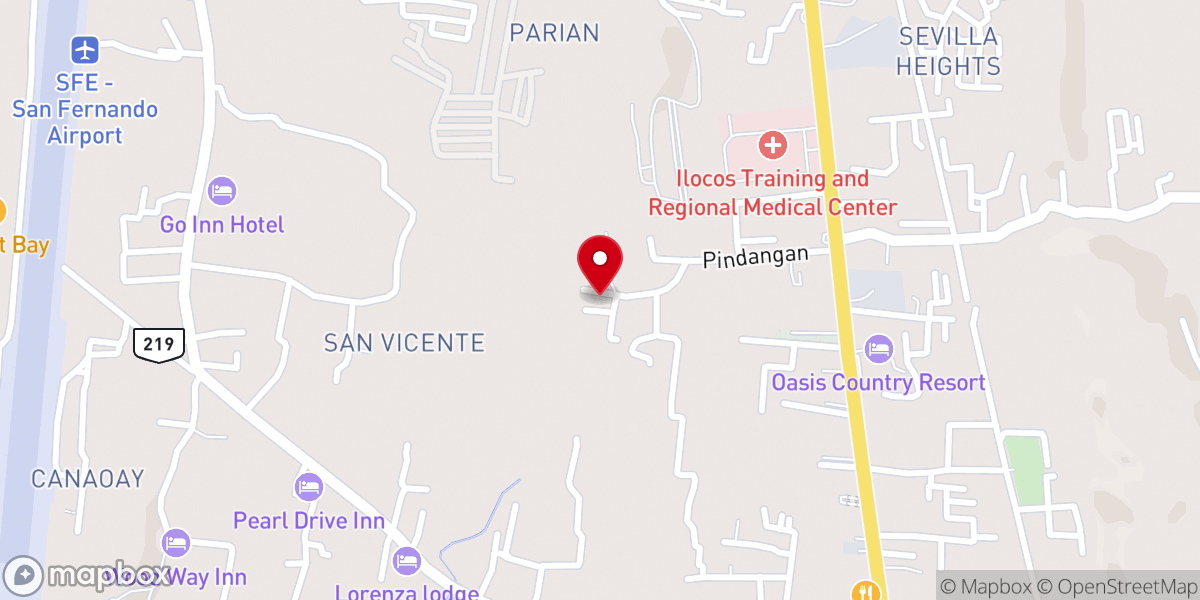 Map showing location of Pindangan Ruins