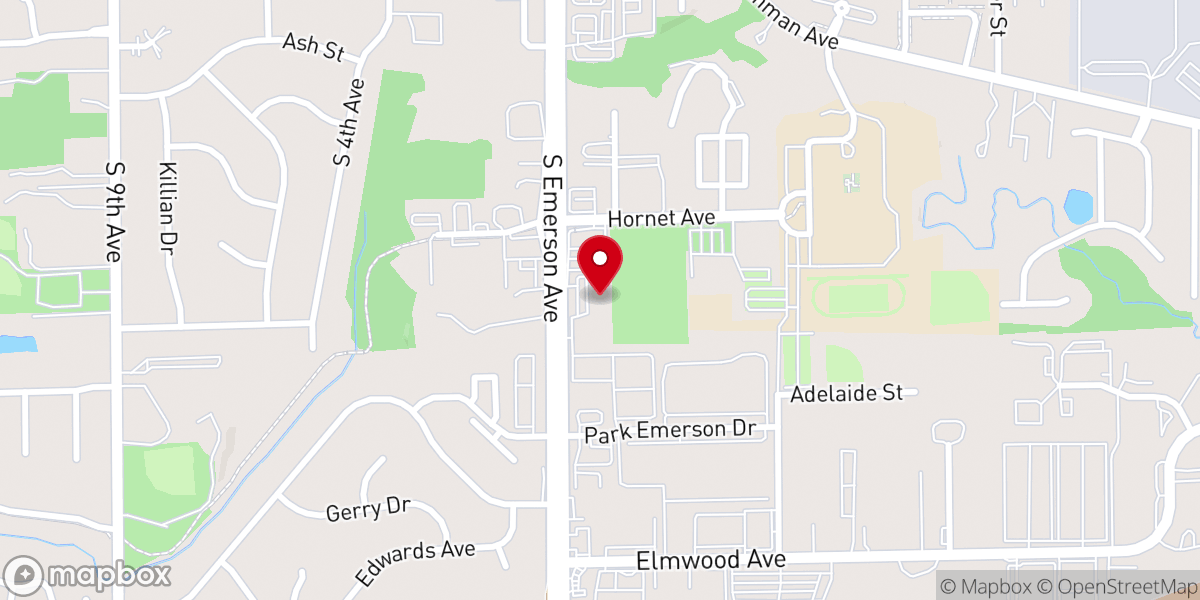 Map showing location of South Emerson Church of God