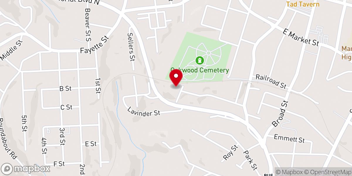 Map showing location of Apostle Faith Church