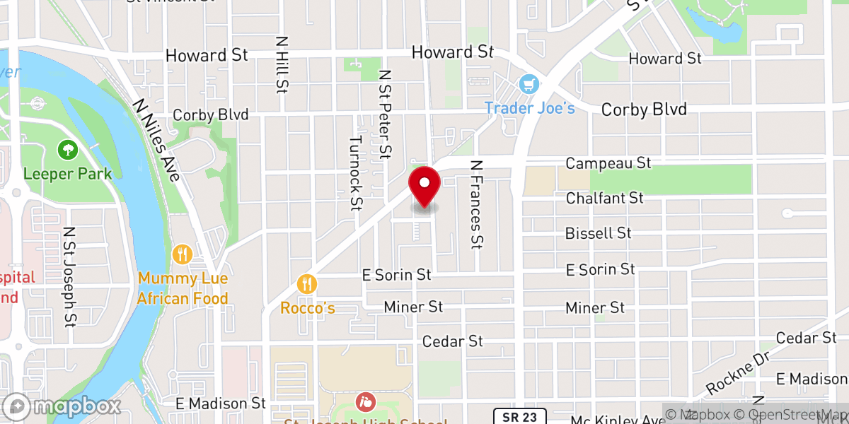 Map showing location of Olivet AME Church