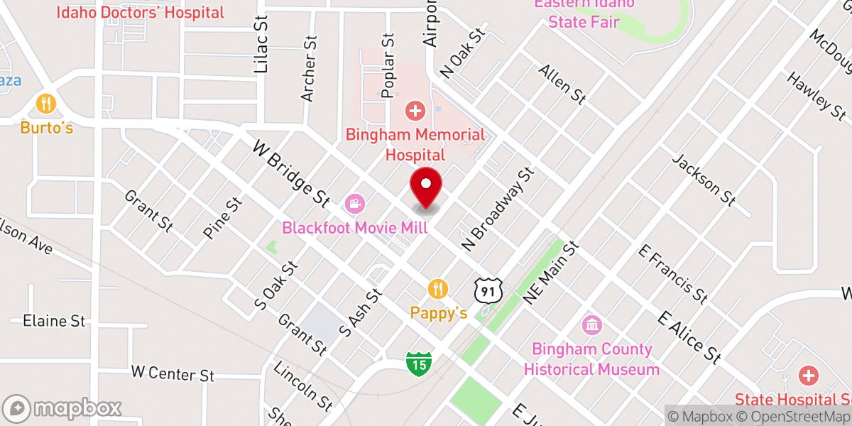 Map showing location of Elks Lodge