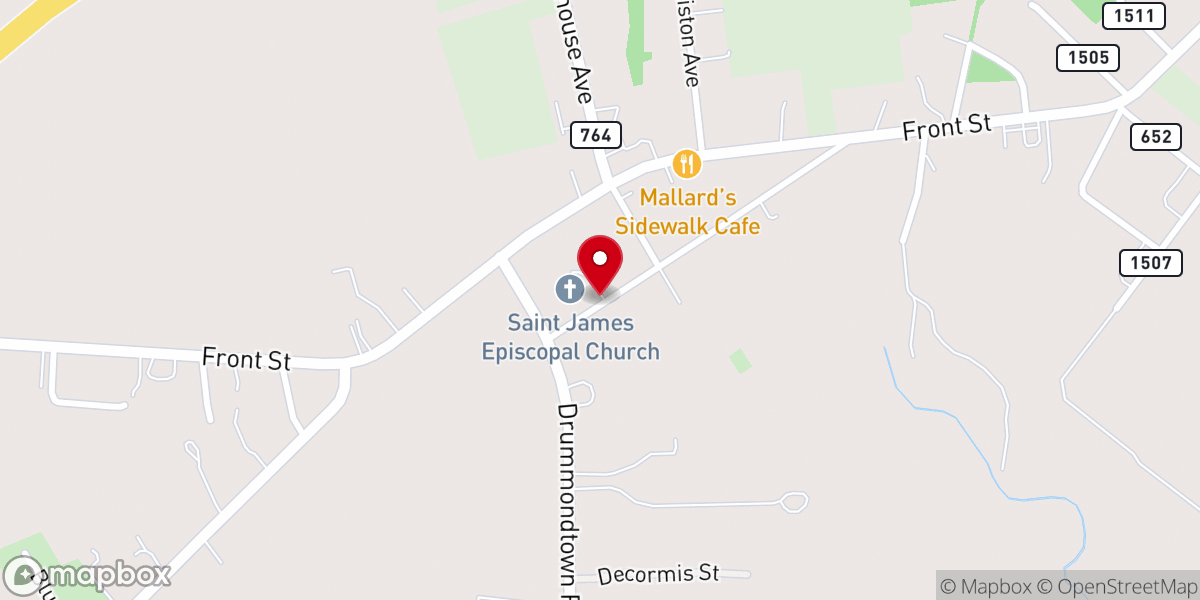 Map showing location of St George's Parish House