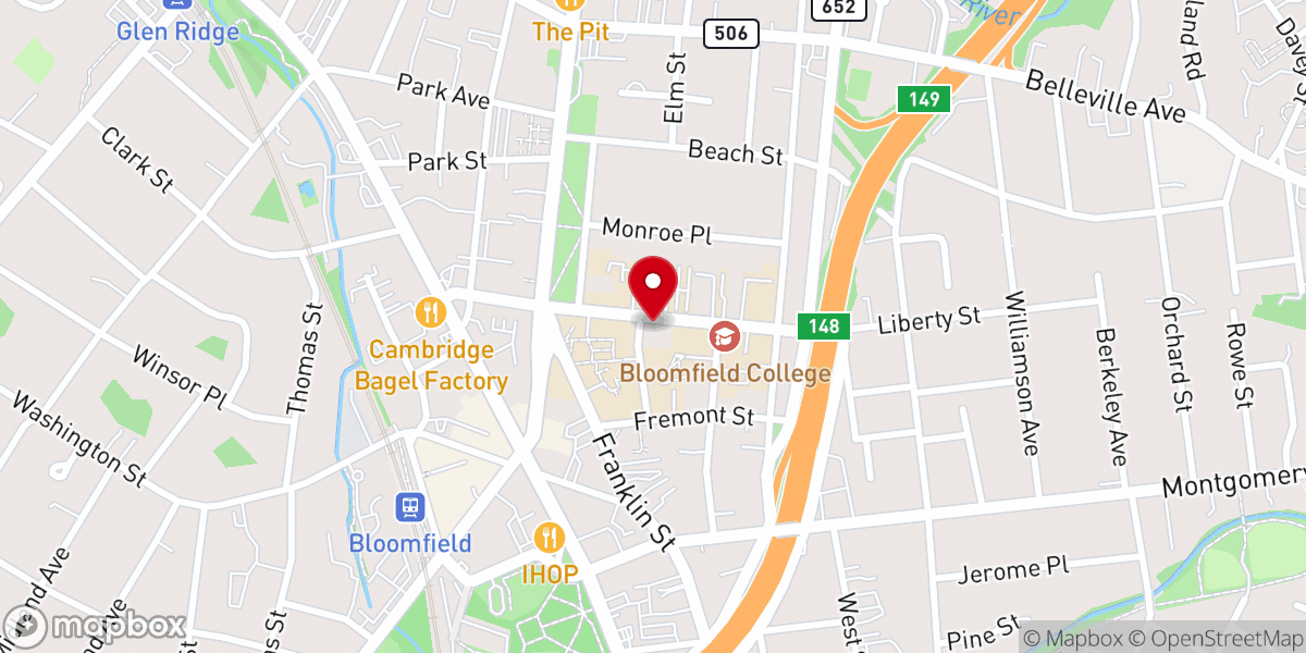 Map showing location of St. John's Lutheran Church