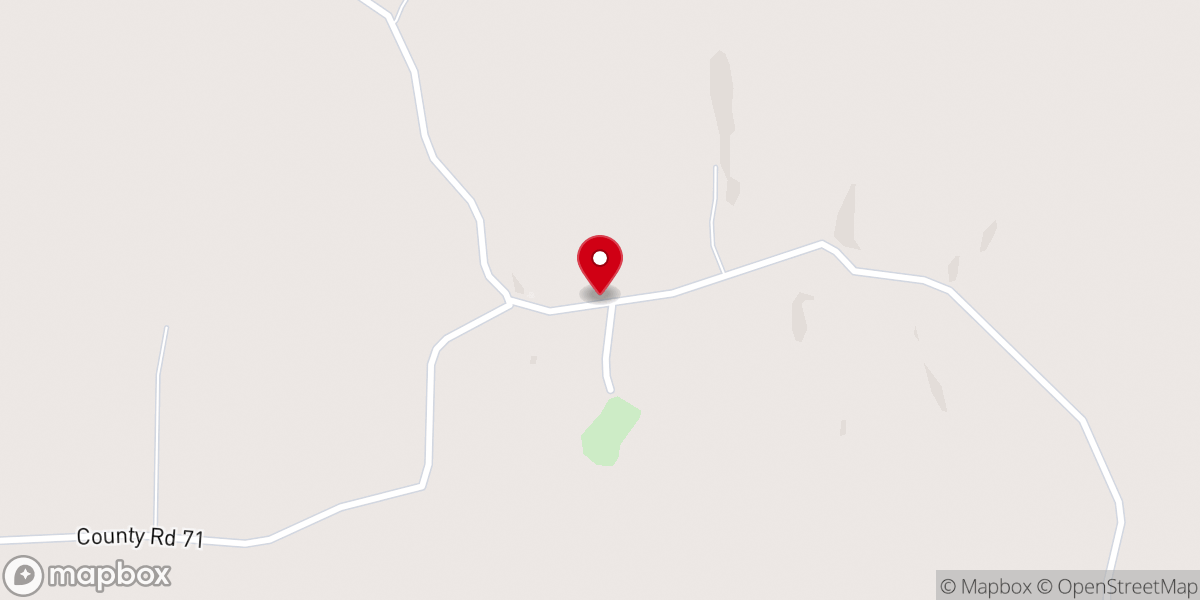 Map showing location of Beulah Baptist Church