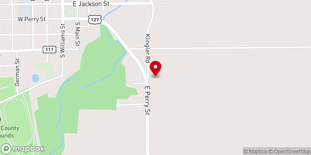 Map showing location of Paulding Church of Christ