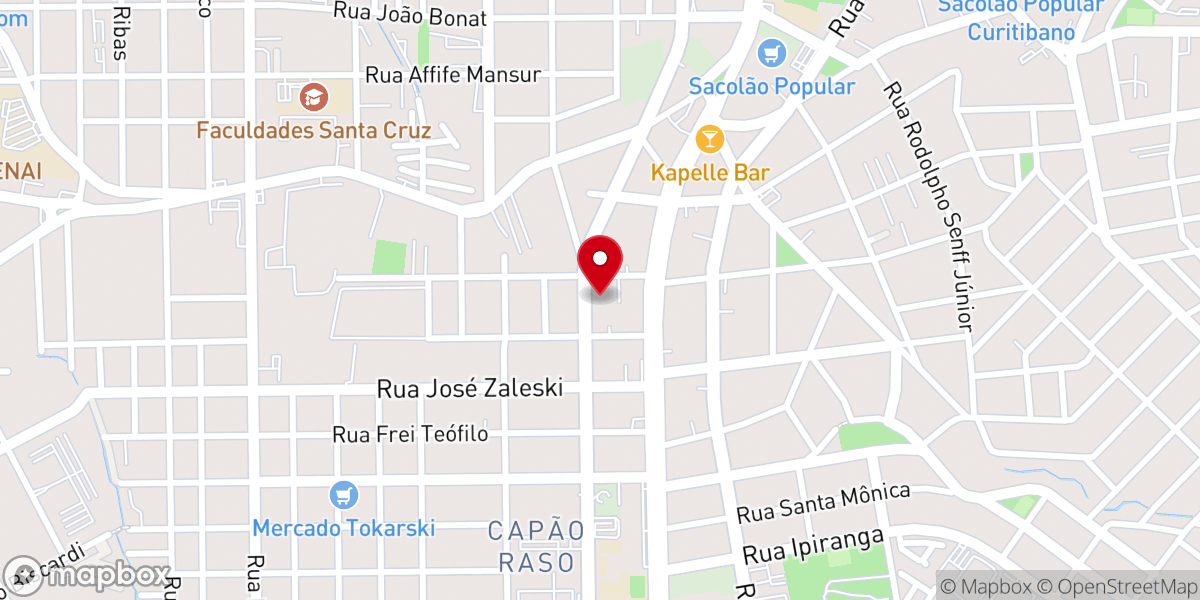 Map showing location of Centro Evangélico de Curitiba
