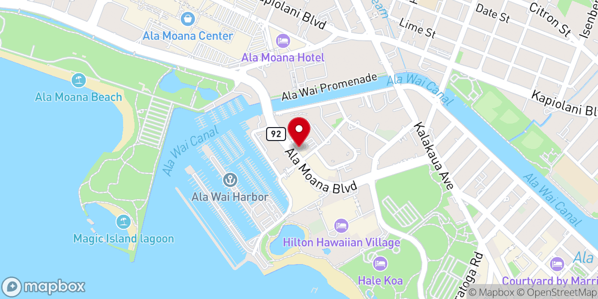 Map showing location of Waikiki Beach Chaplaincy