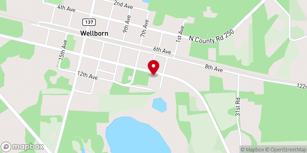 Map showing location of Allen Chapel Community Methodist Church
