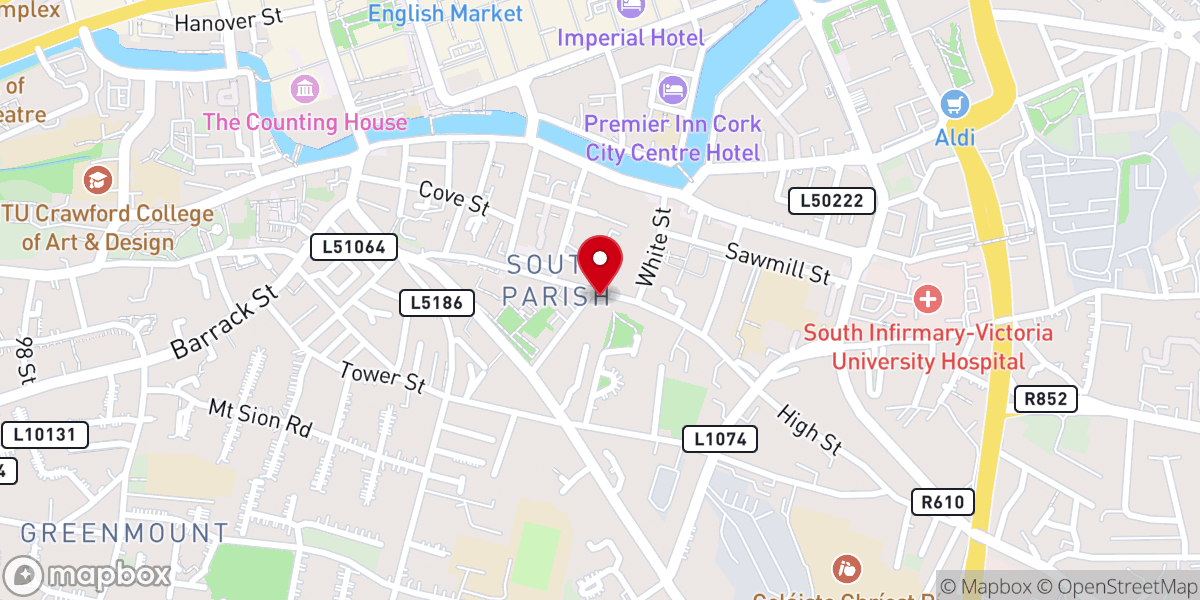 Map showing location of Cork Midsummer Festival