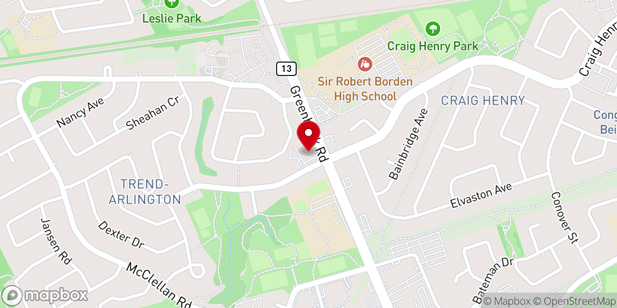 Map showing location of St. Mary Coptic Orthodox Church, Ottawa