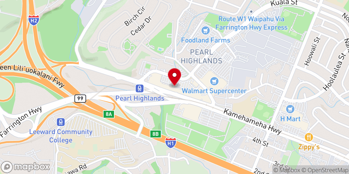 Map showing location of Pearl Highlands Center