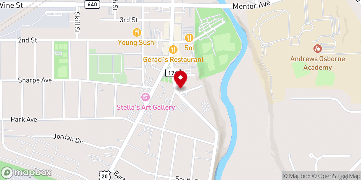 Map showing location of Heritage Baptist Church
