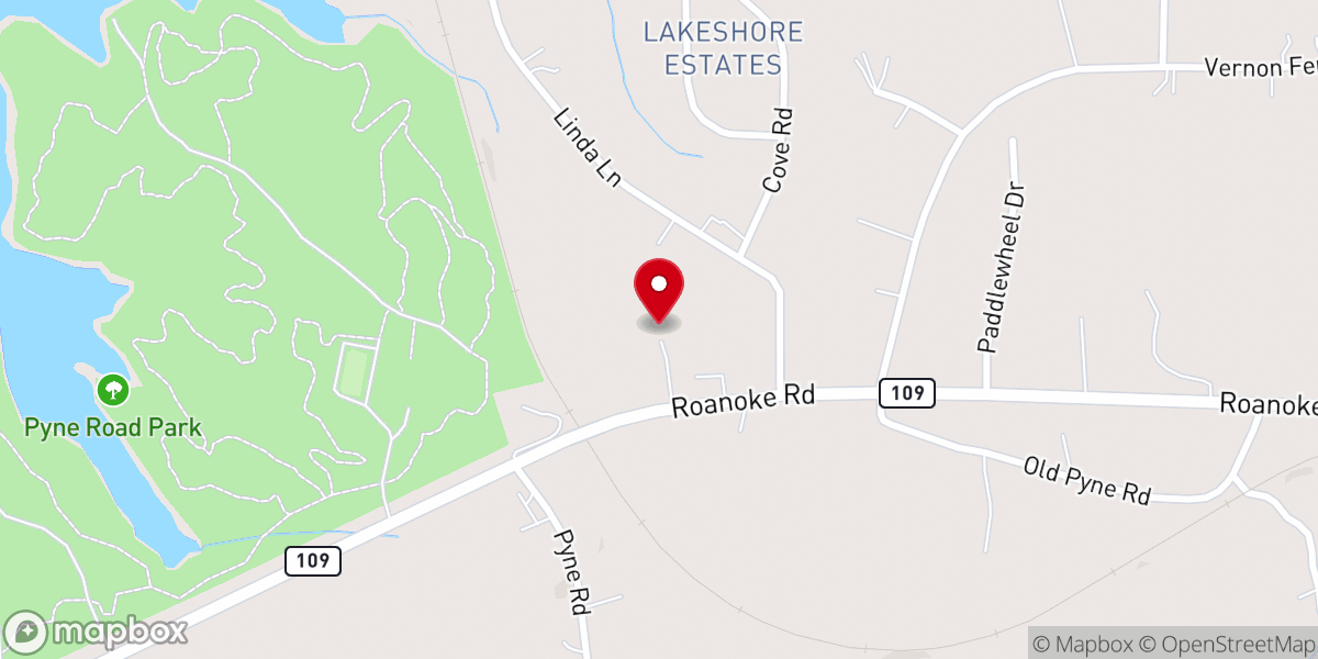 Map showing location of New Hope Baptist Church