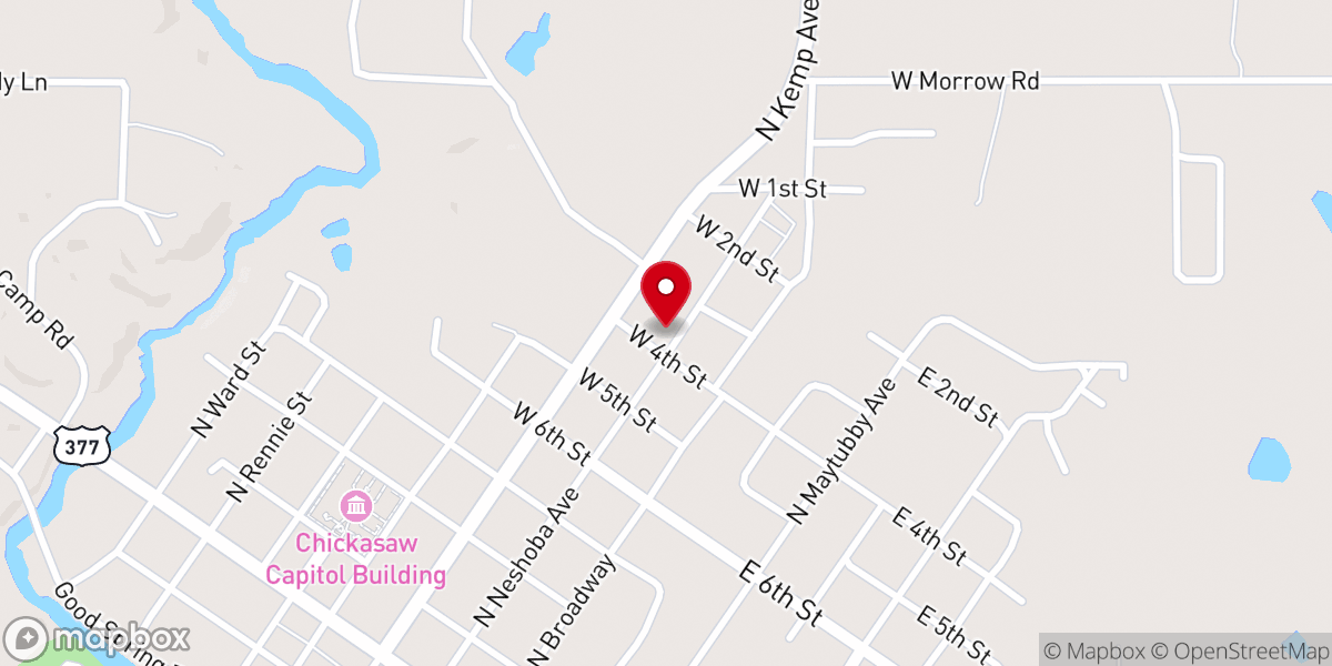 Map showing location of Victory Tabernacle Pentecostal church