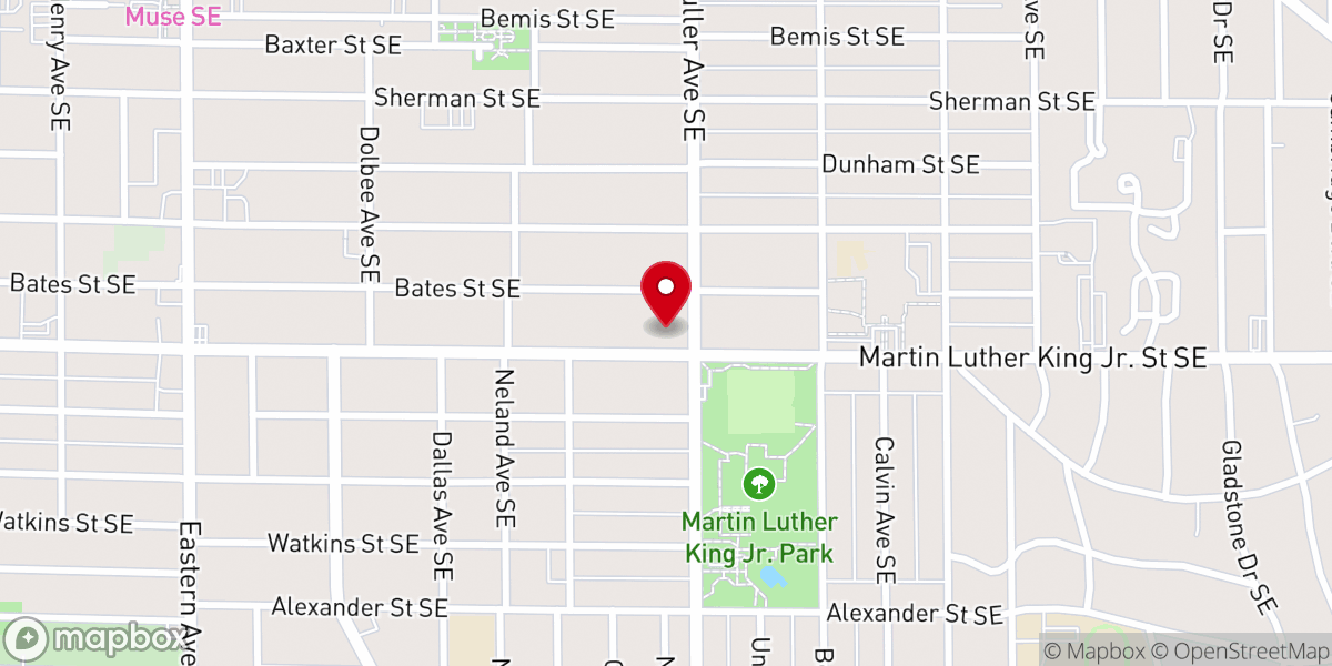 Map showing location of Excel Church