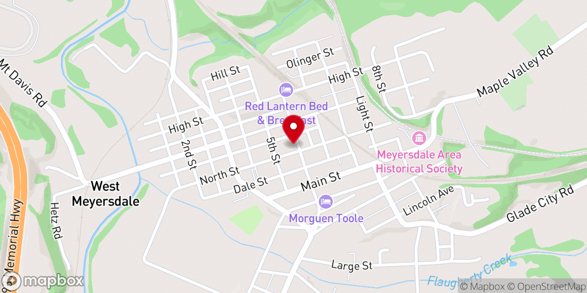 Map showing location of Amity United Church of Christ