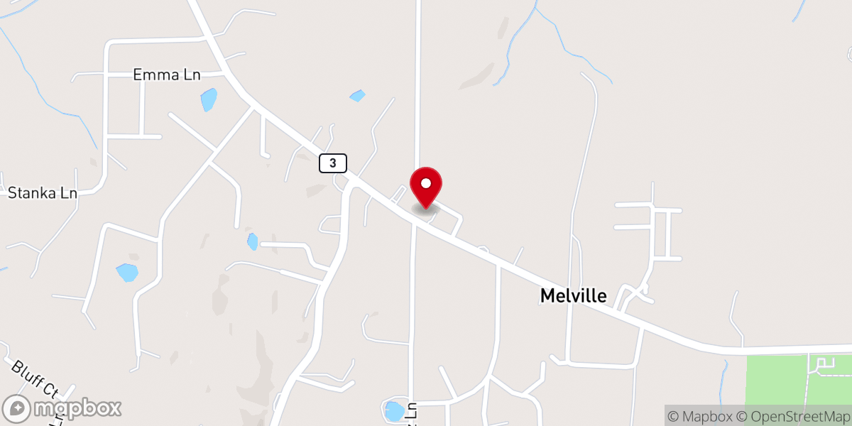 Map showing location of Melville Church