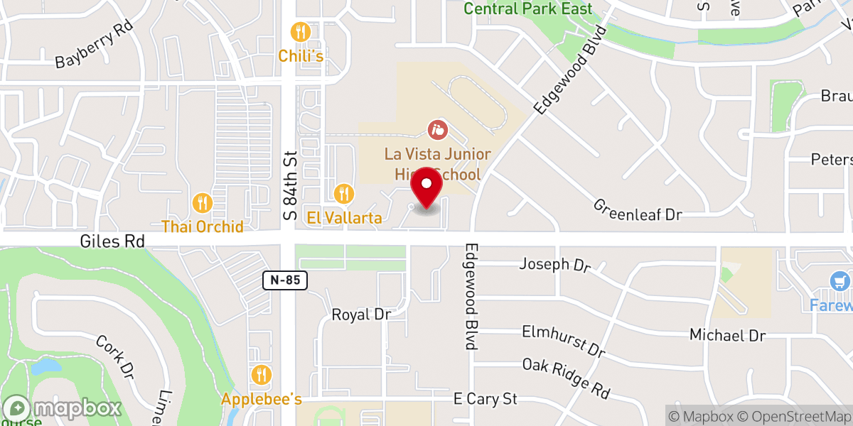 Map showing location of Faith Presbyterian Church