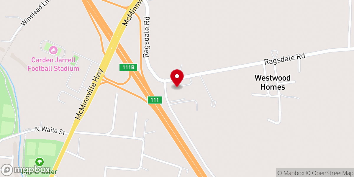 Map showing location of Beans Creek Winery