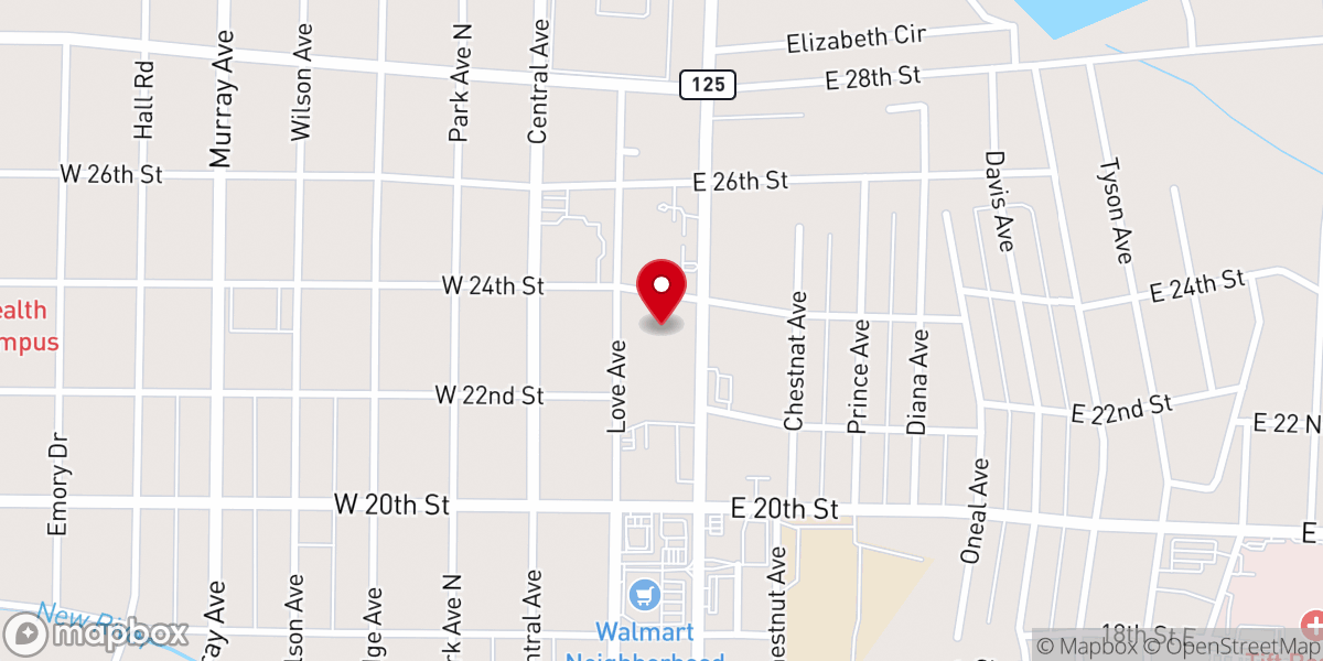 Map showing location of Tift Avenue Church of God
