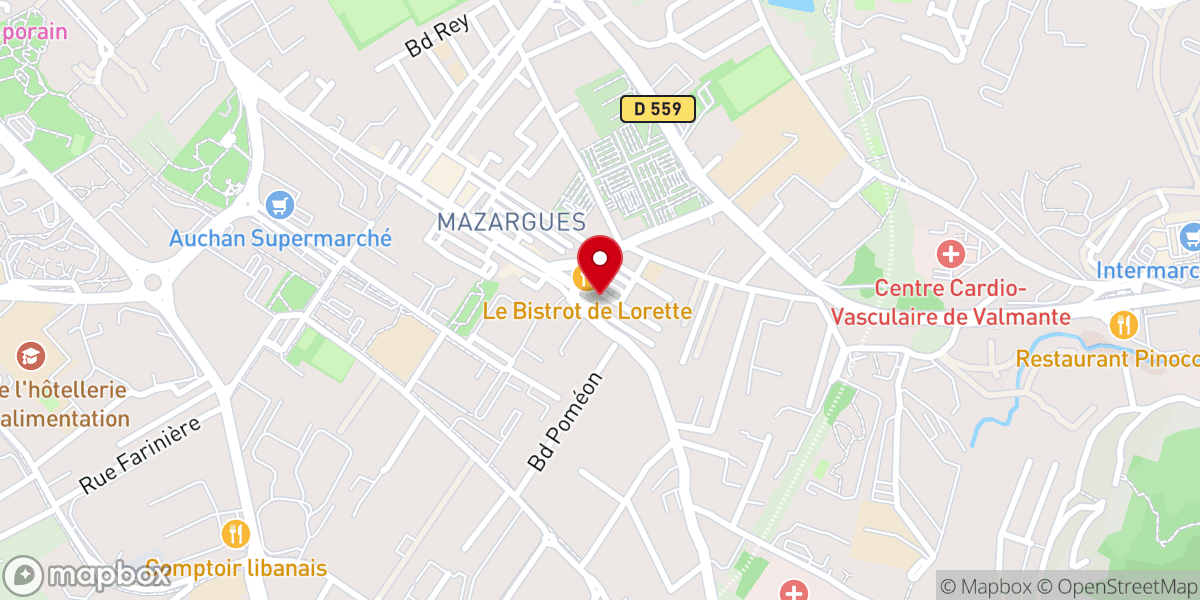 Map showing location of Église de Mazargues