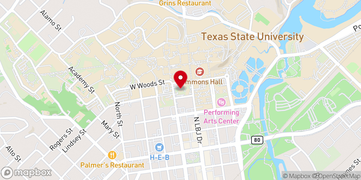 Map showing location of McCarty Student Center