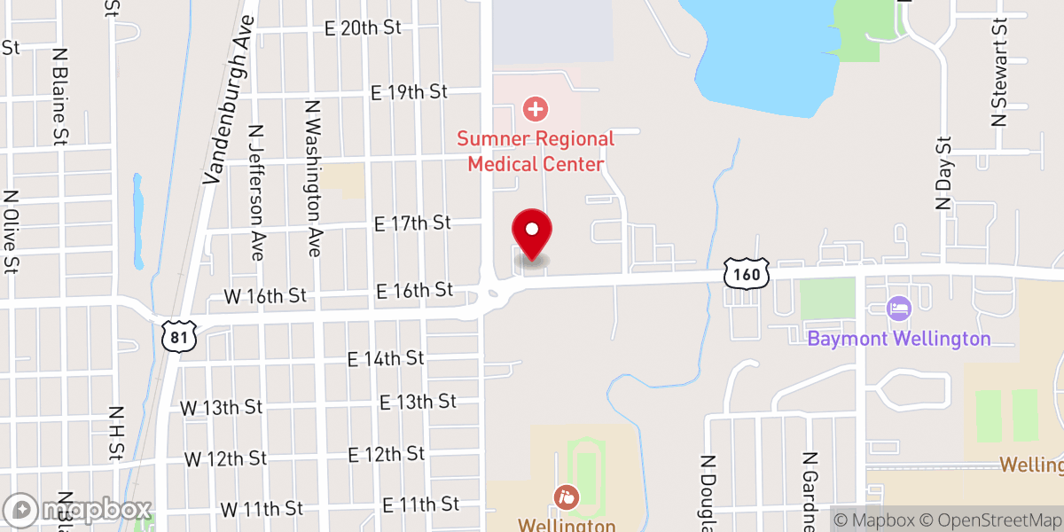 Map showing location of Ascension Medical Group Via Christi in Wellington