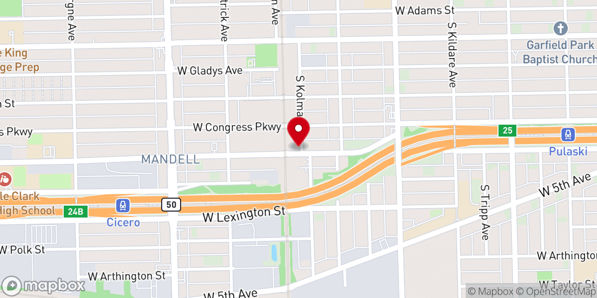Map showing location of Greater Damascus Baptist Church