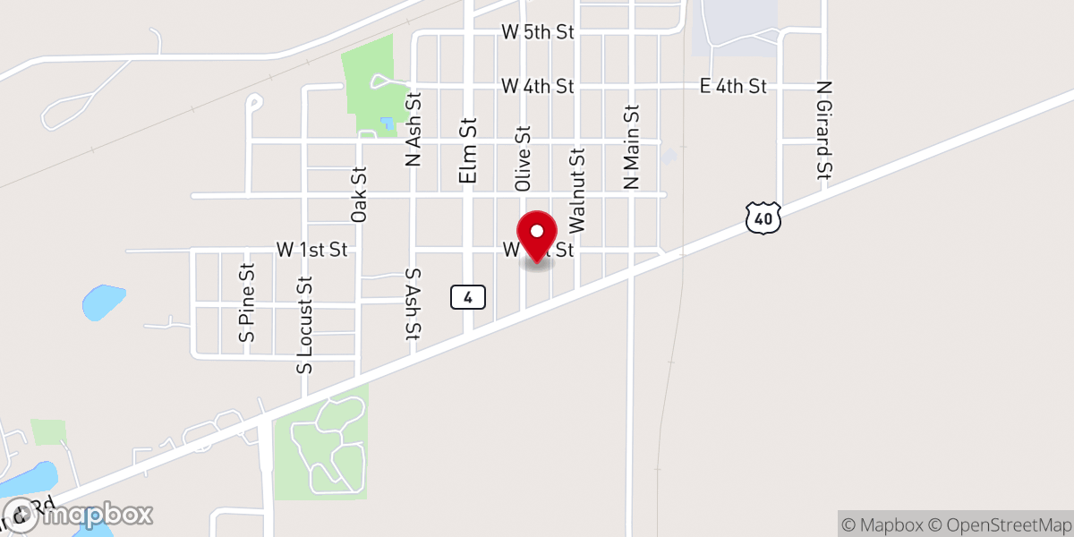 Map showing location of First Assembly of God Church