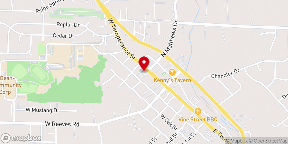 Map showing location of United Methodist Church