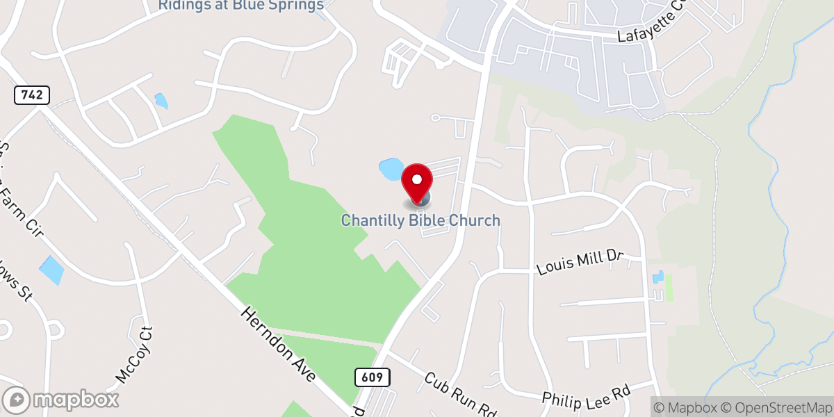 Map showing location of Chantilly Bible Church
