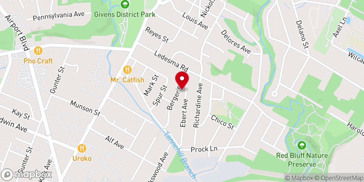Map showing location of Fontaine Memorial Baptist Church