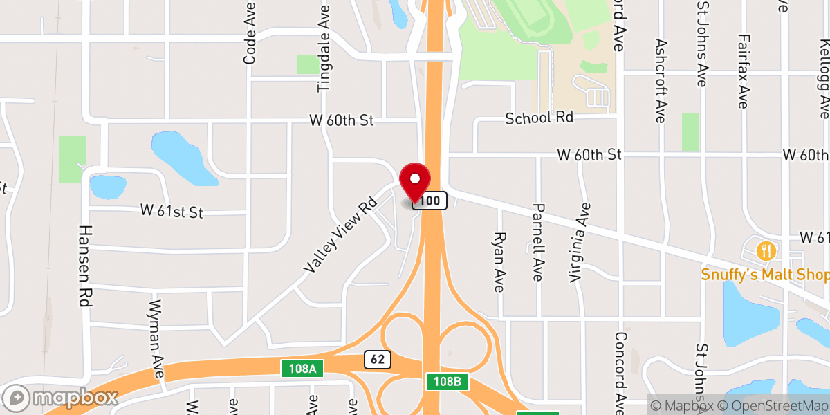 Map showing location of Normandale Lutheran Church (ELCA)