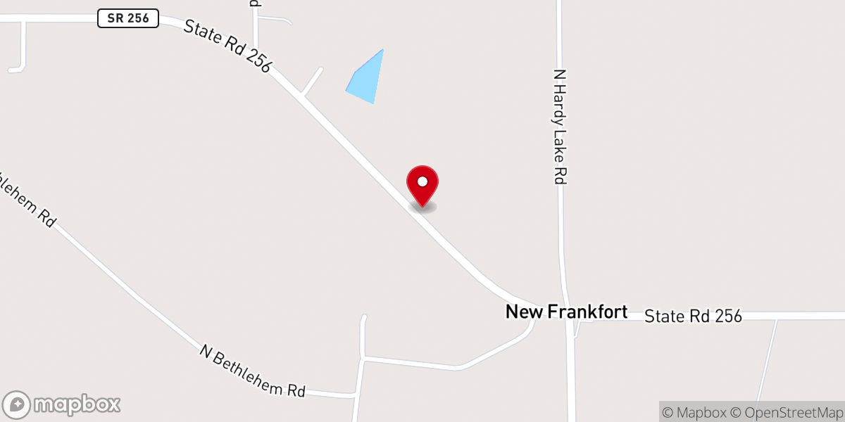 Map showing location of New Frankfort Pentecostal Church