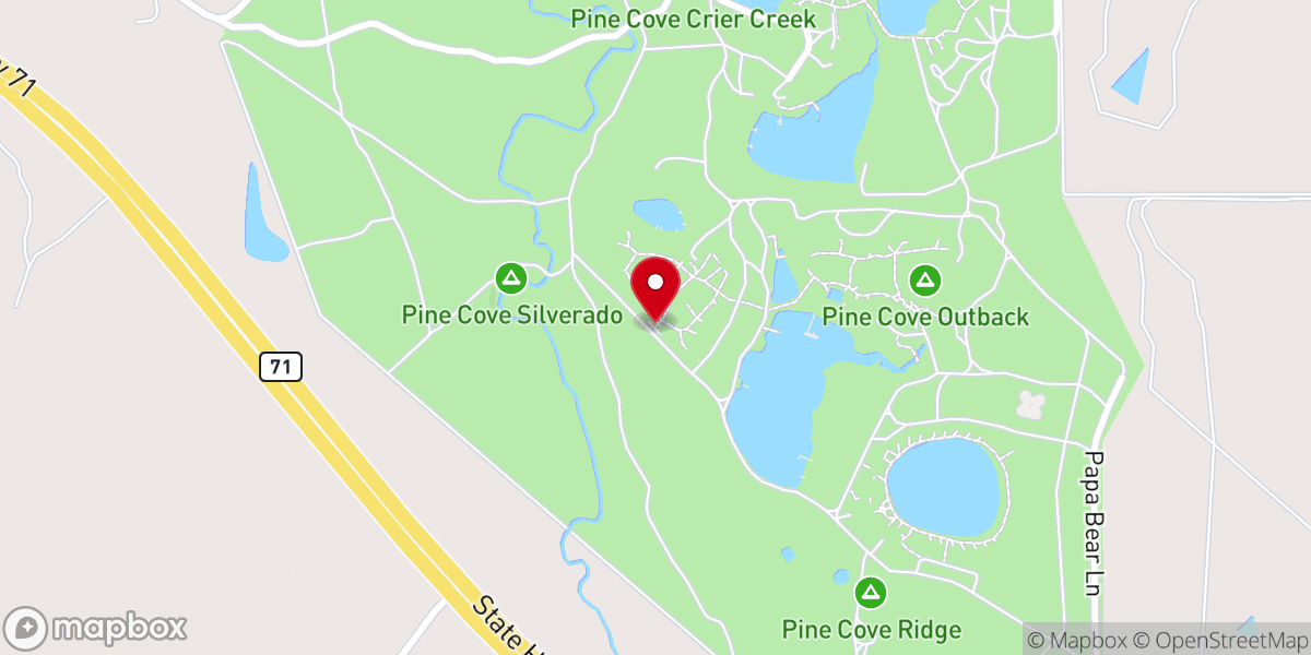 Map showing location of Pine Cove Silverado