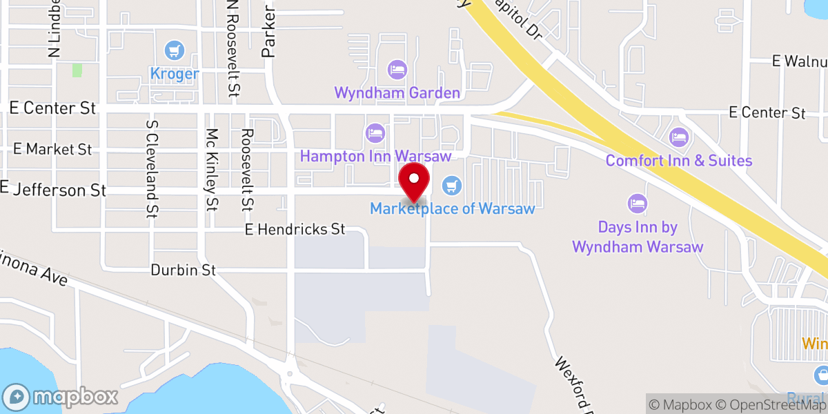Map showing location of Grace Baptist Church
