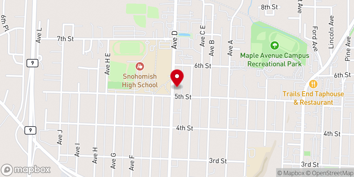 Map showing location of Snohomish Seventh-day Adventist Church