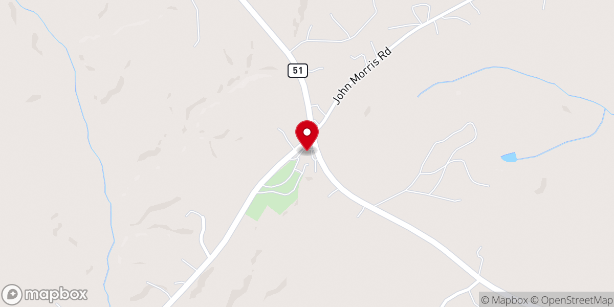 Map showing location of Mount Carmel Baptist Church