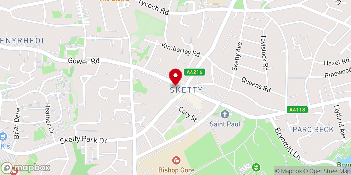 Map showing location of Swansea Seventh-Day Adventist Church