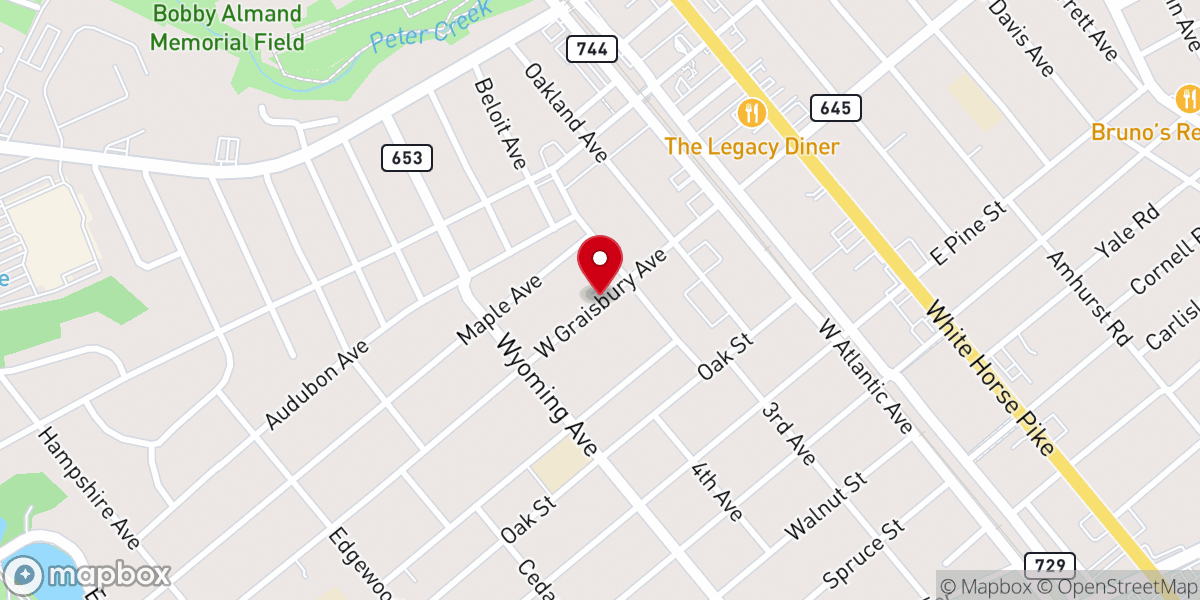 Map showing location of Fairwinds Baptist Church