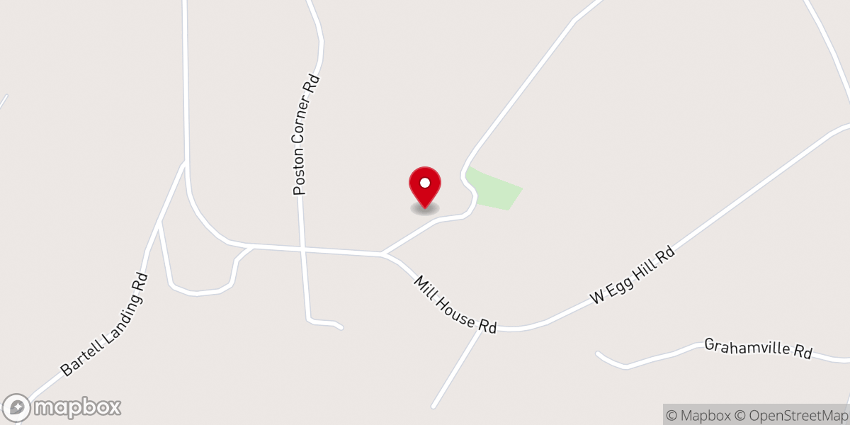 Map showing location of Mill Branch Free Will Baptist Church
