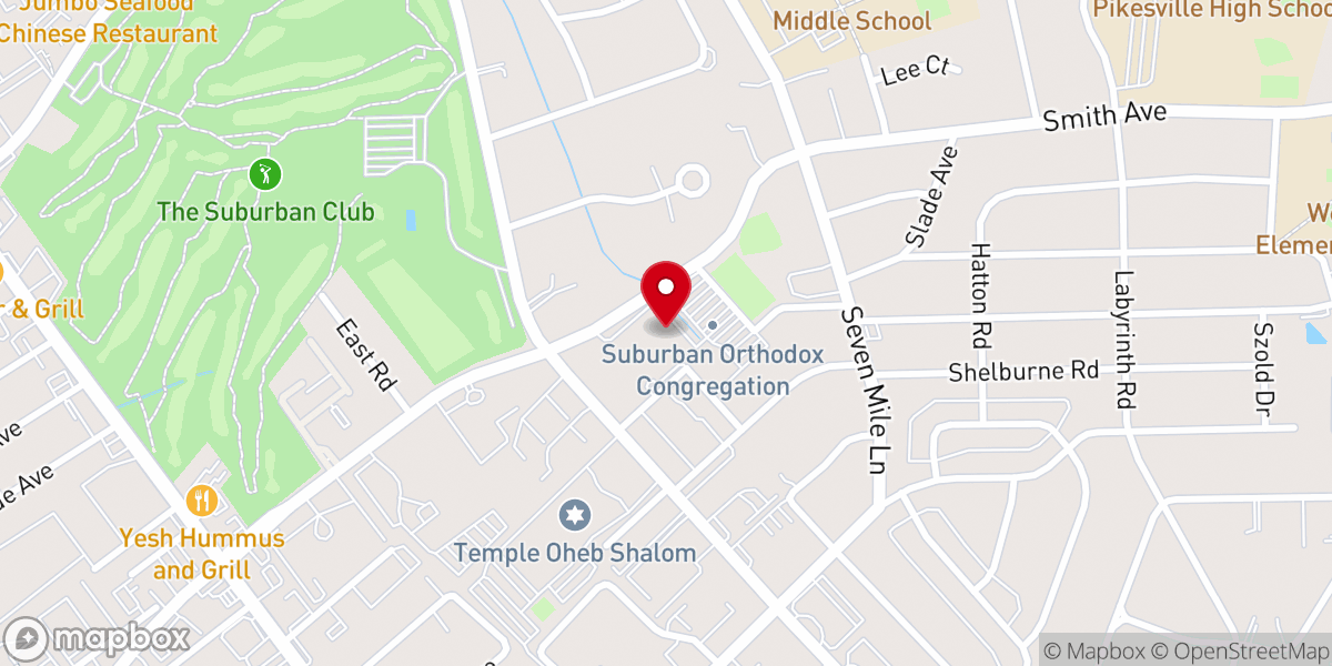 Map showing location of Baltimore Hebrew Congregation