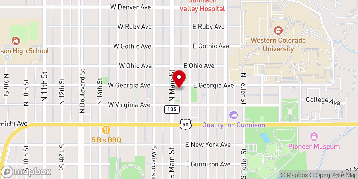 Map showing location of Gunnison Rising