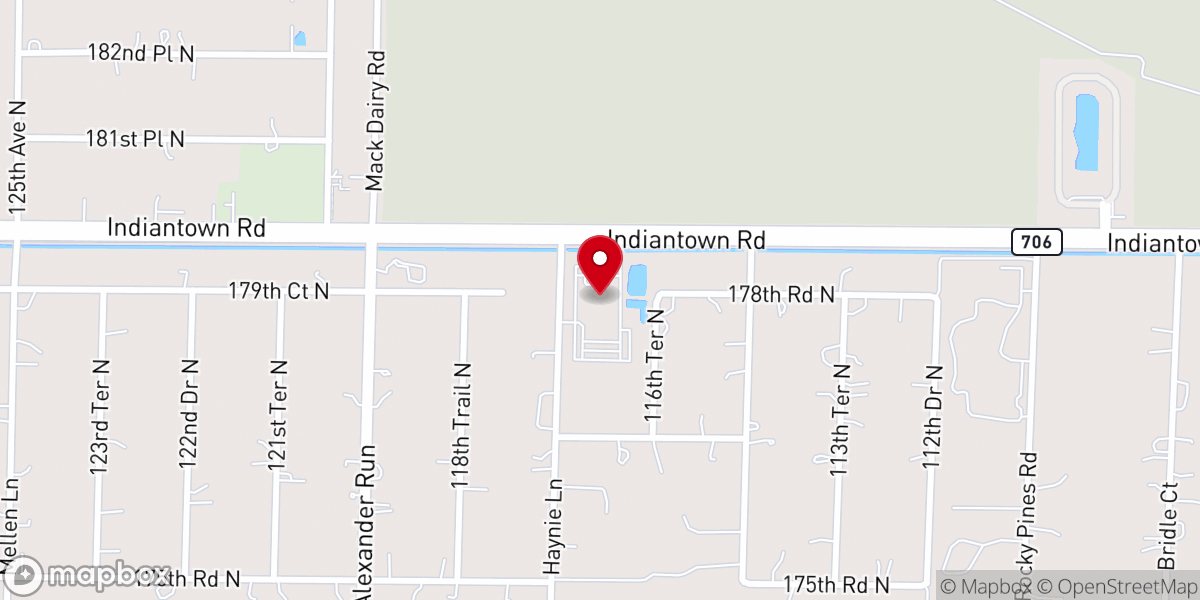 Map showing location of Beacon Baptist Church