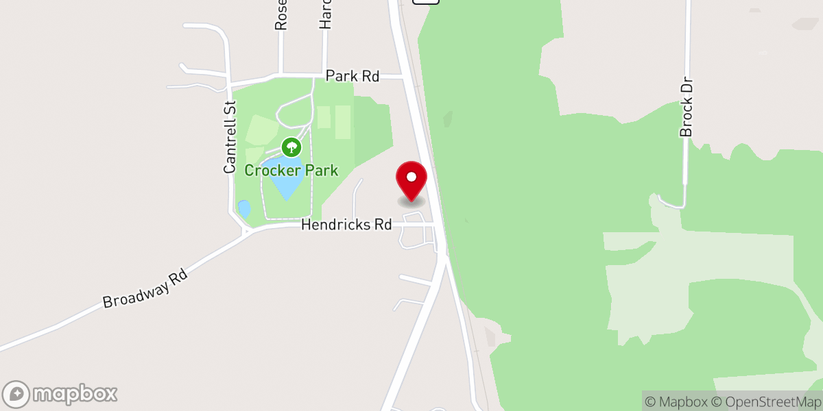 Map showing location of Crocker Presbyterian Church