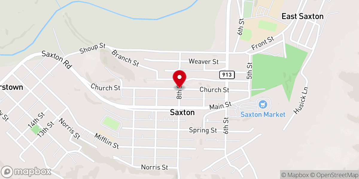 Map showing location of Auto and Car Detailing - Saxton, PA